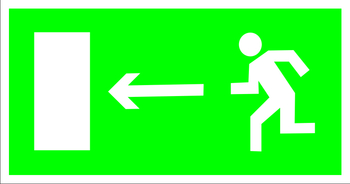 E04 направление к эвакуационному выходу налево (пленка, 300х150 мм) - Знаки безопасности - Эвакуационные знаки - Магазин охраны труда Протекторшоп