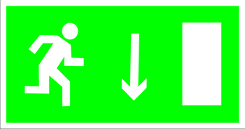 E09 указатель двери эвакуационного выхода (правосторонний) (пластик, 300х150 мм) - Знаки безопасности - Эвакуационные знаки - Магазин охраны труда Протекторшоп